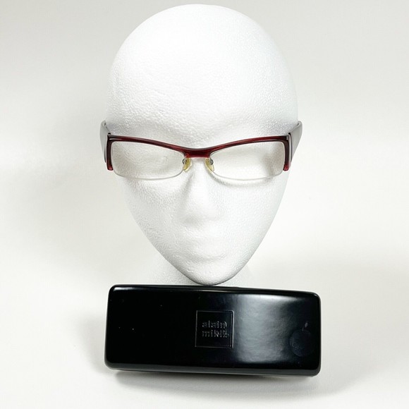 Alain Mikli A0491 16 Eyeglasses Frame Red 52-17-135 Half Rim with Case